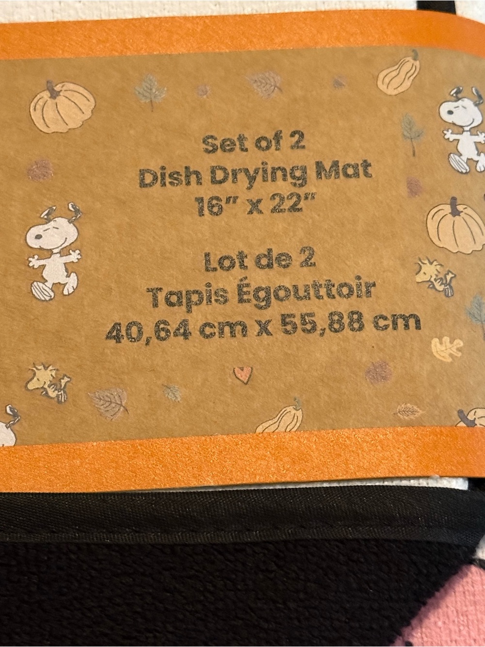 Rae Dunn x Peanuts Dish Drying Mats- Set of 2- SPOOKY SEASON- 16” x 22” NWT - Picture 5 of 6